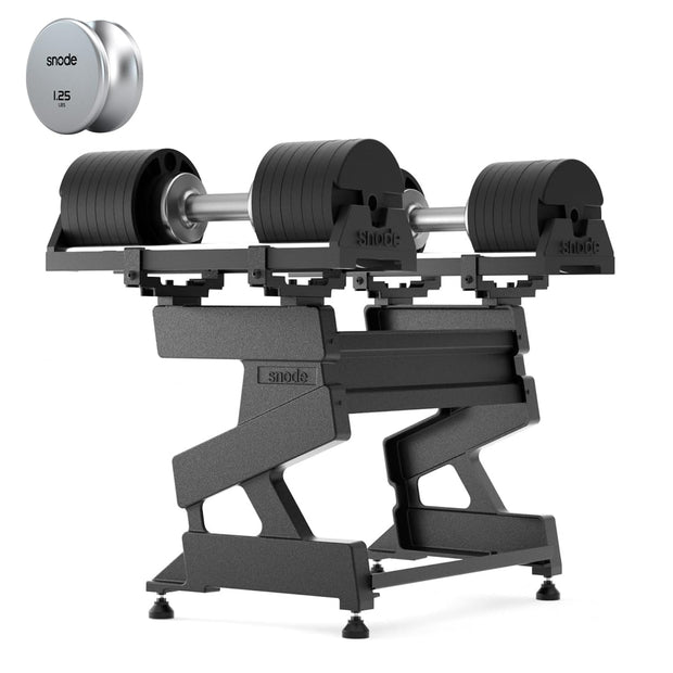 SNODE AD80 Drop Proof 80 lbs Adjustable Dumbbell Set -Adjustable Weights with Cast Iron Plates and Cradle, Knurled Handle, Fast Adjust, Compact Home Gym Equipment for Bench & Press