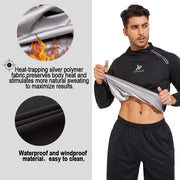 Sauna Jacket Men Sweat Shirt Gym Workout Jacket Fitness Boxing Exercise Long Sleeve Sauna Sweat Suits
