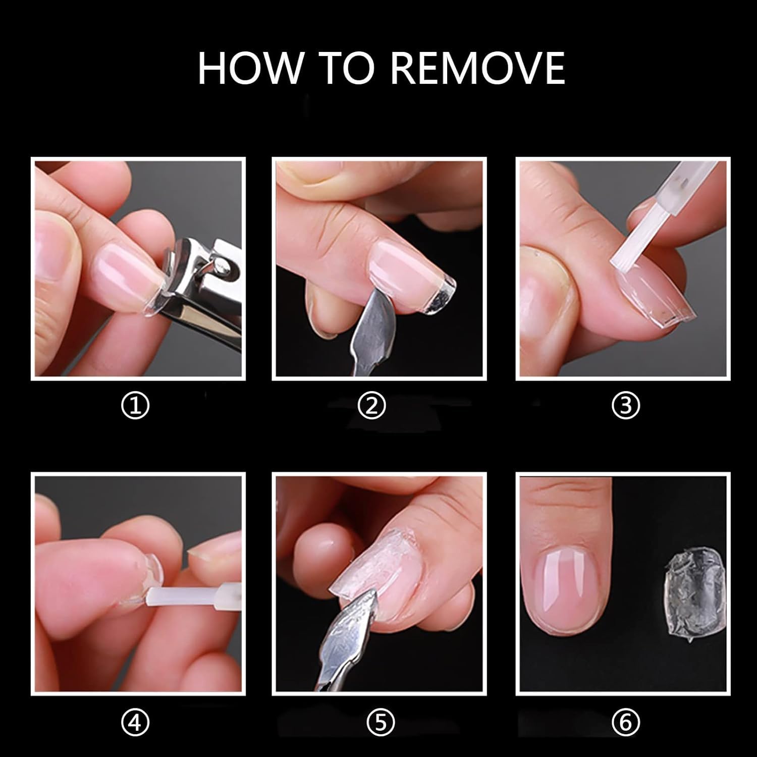 500Pcs Square Nail Tips Full Cover Clear Fake Nail Tips for Acrylic Nails, Size 0~9