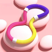 Weighted Fitness Hoop with Soft Spring, Foldable Waist Slimming Exercise Ring, Portable PVC Workout Equipment for Home Gym Adults