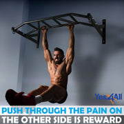 Yes4All Multi-Grip Wall Mount Pull-Up Bar, 16 Inches & 24 Inches Reversible Stud and Wall Compatibility Mounted Pull Up Bar Design, Solid Construction Strength Training