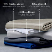 LUXOME Luxury Sheet Set | 100% Rayon (Viscose) from Bamboo | King Size - Stone | Deep Pockets | 4-Piece Set (Fitted, Flat, 2 Pillowcases)