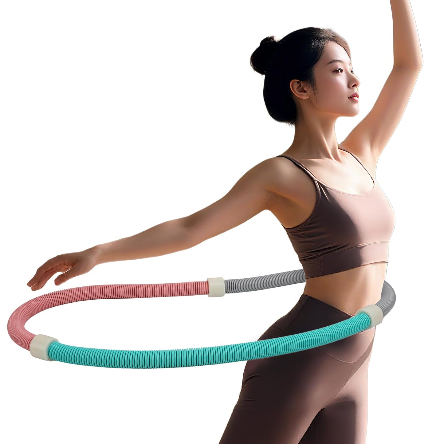Foldable Fitness Hula Hoop, no Waist Damage Spring Design, Suitable for Home Fitness and Travel Carrying