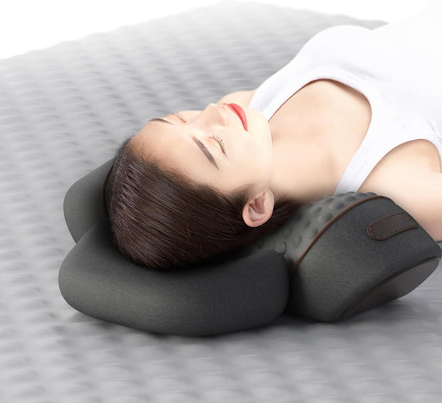 Pillow Traction Massager 2025 New for Neck Hump - 3-in-1 Cervical Neck Pillow with Heat Therapy, Memory Foam for Neck Pain Relief, Ergonomic Massager for Shoulder Back (Gray)
