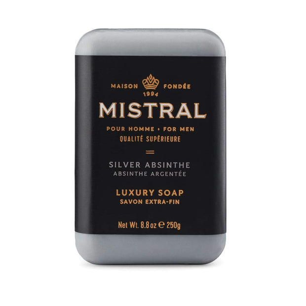 Mistral Cedarwood Marine Luxury Bar Soap for Men | Men’s Natural Soap Bar | Paraben, Phthalates Free | Moisturizing & Triple-Milled Natural Soap for Men - Made in France | Large, 8.8 oz