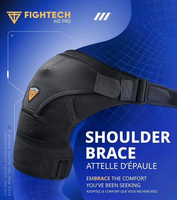 Shoulder Brace - Support & Injury Prevention Brace- Joint Pain Releaser- Shoulder Compression Wrap Strap - Adjustable Injury Accessories for Shoulders - Premium Quality Strap by FIGHTECH (Pink, L-XL)