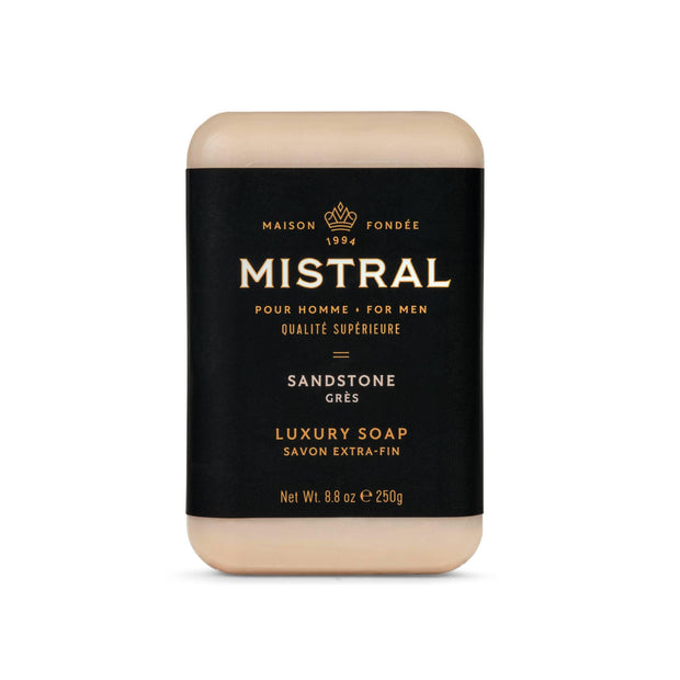 Mistral Cedarwood Marine Luxury Bar Soap for Men | Men’s Natural Soap Bar | Paraben, Phthalates Free | Moisturizing & Triple-Milled Natural Soap for Men - Made in France | Large, 8.8 oz