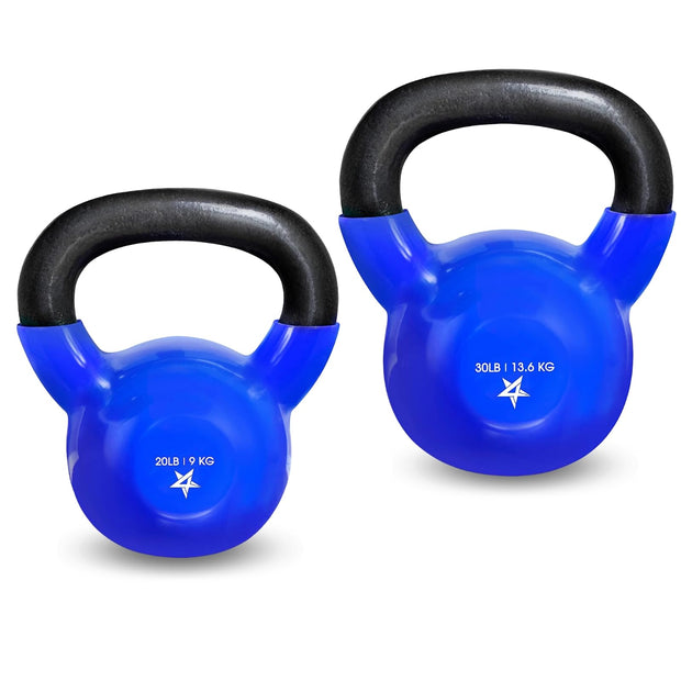 Yes4All Kettlebell Set Vinyl Coated Weights Combo for Full Body Workout Equipment Push up, Grip Strength Training, Dumbbell Weights Exercises