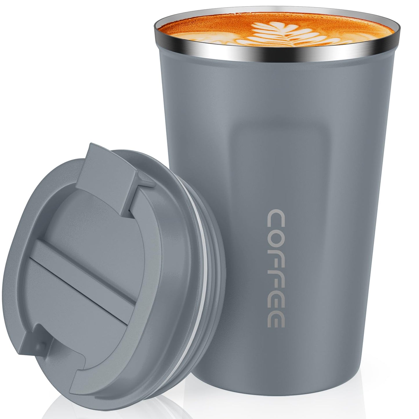 12 oz Stainless Steel Vacuum Insulated Tumbler - Coffee Travel Mug Spill Proof with Lid - Thermos Cup for Keep Hot/Ice Coffee,Tea and Beer (Green)