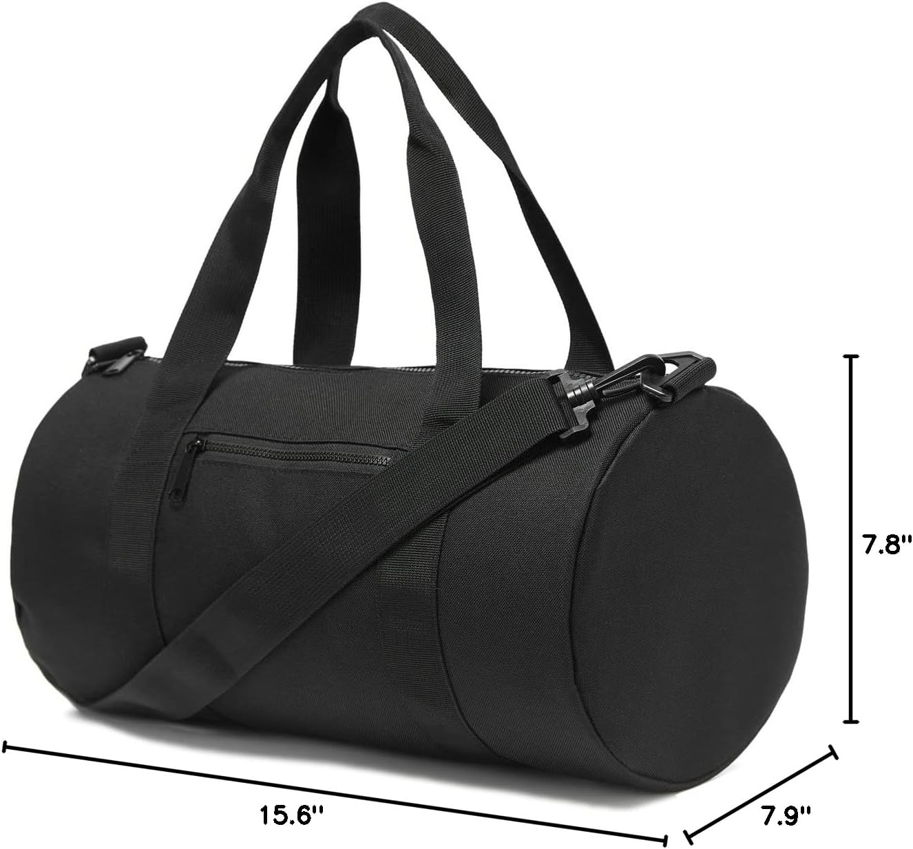 Small Gym Bag Duffel Bag for Women Men Fitness Sports Bag Workout Adjustable Detachable Shoulder Strap Lightweight Carry on Travel Duffle Bag (Black, 15" / Mini / 12L)