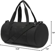 Small Gym Bag Duffel Bag for Women Men Fitness Sports Bag Workout Adjustable Detachable Shoulder Strap Lightweight Carry on Travel Duffle Bag (Black, 15" / Mini / 12L)