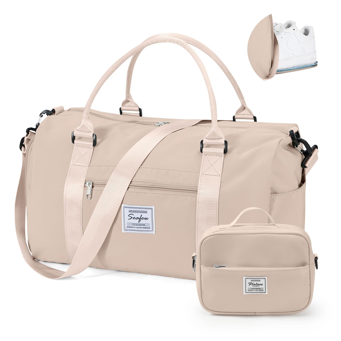 Gym Bags for Women Men with Shoes Compartment,Sports Duffle Bags Personal item travel Duffel Tote Bag Small Carry on Weekender Overnight Bag Workout Dance Bags Hospital Holdalls Grey Green