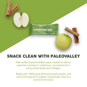 Paleovalley Superfood Bars – Apple Cinnamon– 10 Pack – 9g Protein per Bar – Gluten-Free, Grain-Free, Paleo, Non-GMO – On-the-Go Snack