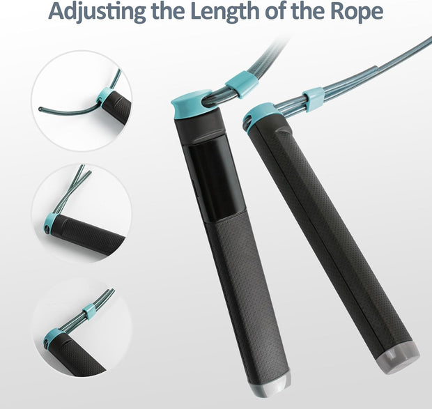 KYTO Smart Jump Rope, High Speed Jump Rope with Counter, Workout Jumping Rope with Steel Ball Bearings, Adjustable Length Speed Skipping Rope, Skipping Rope with App, Fitness Gifts for Adults, Kids