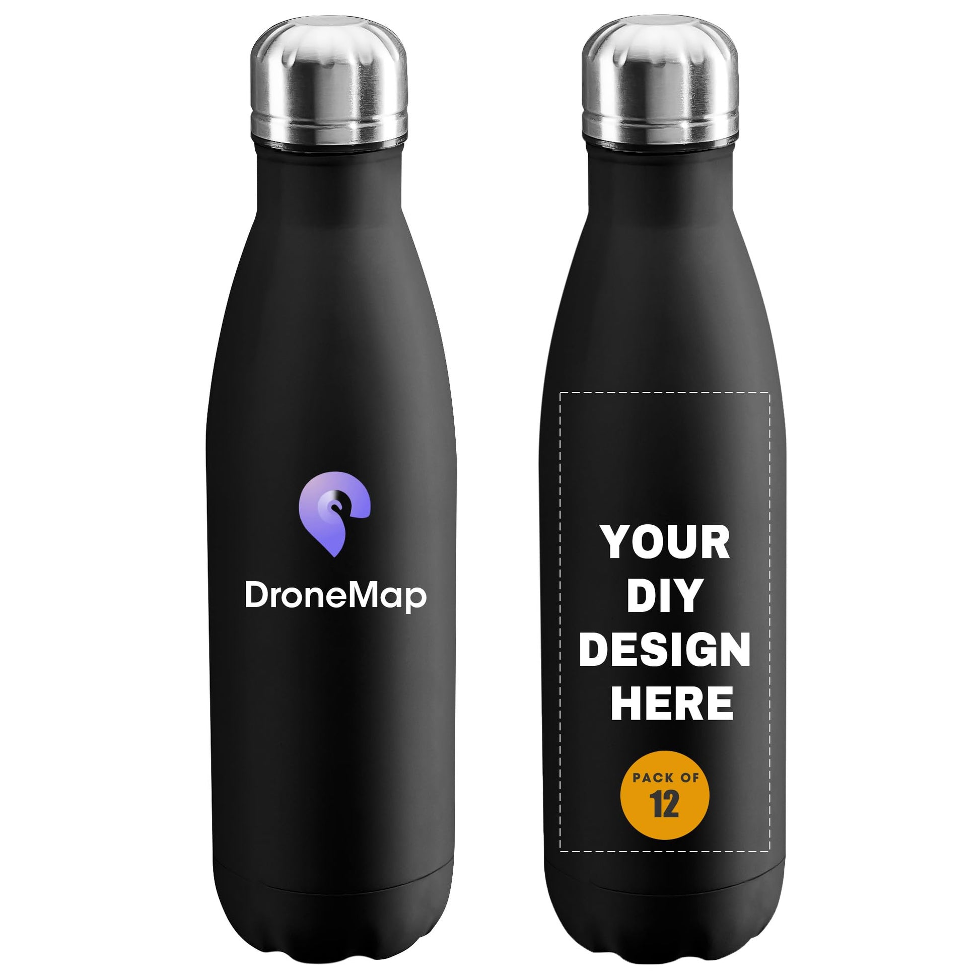 Personalized Custom Water Bottles Print in USA 17oz 12 Pcs Stainless Steel Double Wall Insulated Leakproof Cups With Colorful Text Logo for Sports Outdoors