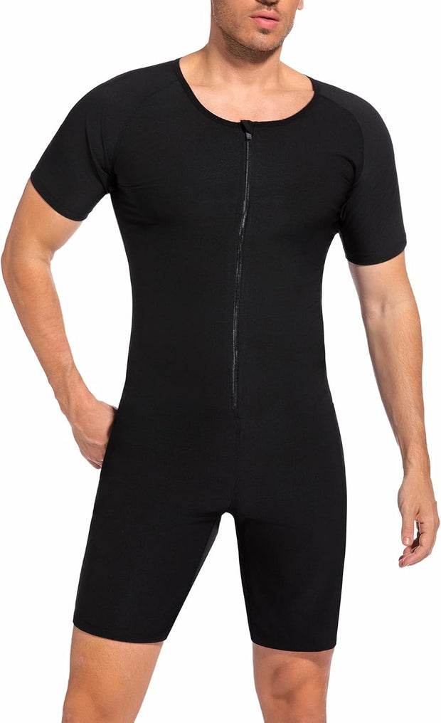 Sauna Suit for Men 3 in 1 Slimming Full Body Sauna Jumpsuit Mens Waist Trainer for Workout