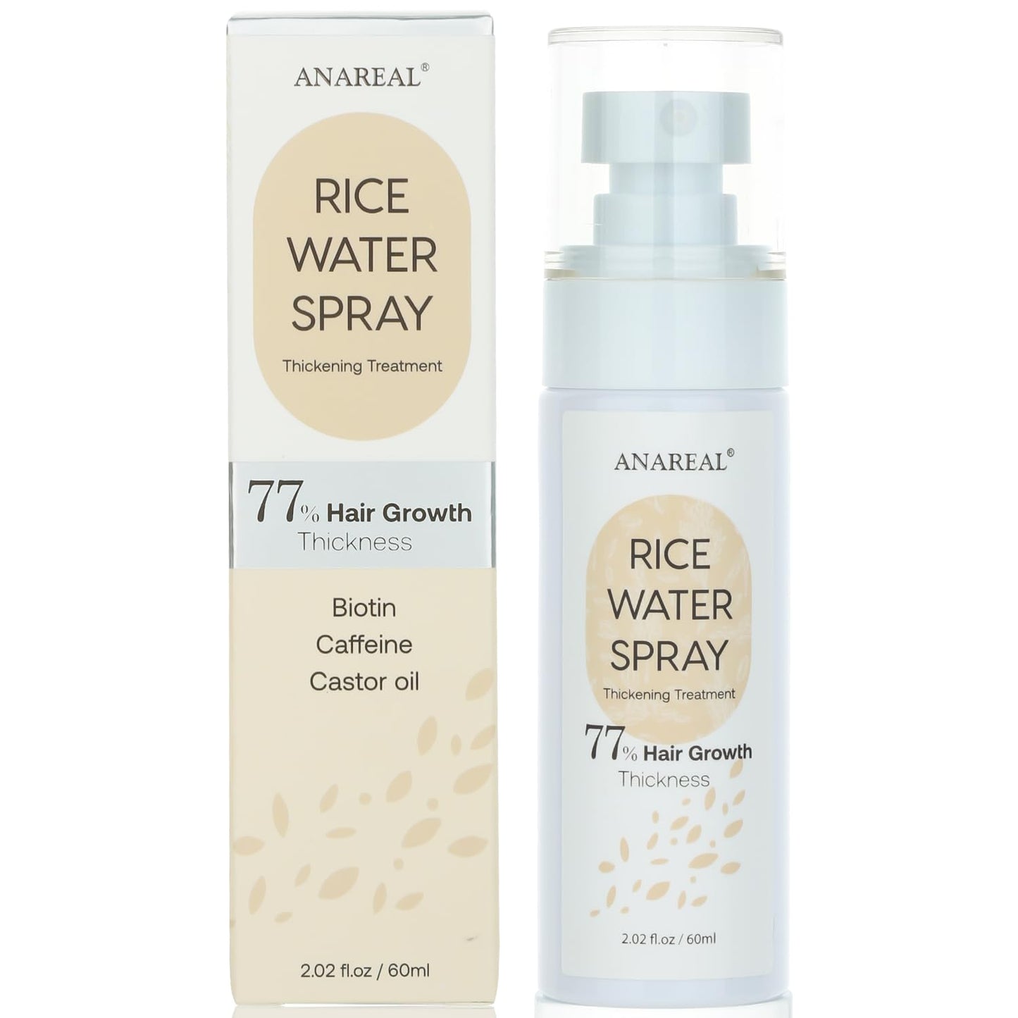 Hair Growth Serum, Rice Water for Hair Growth, Rice Water Hair Spray, Hair Growth Oil Spray for Women infused with Castor Oil and Biotin 2oz