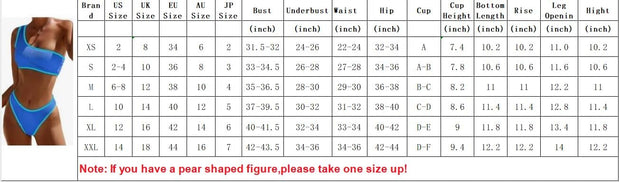 YIMISAN Women's Ribbed Bikini Sets One Shoulder Top with Mid Waist Two Piece Bathing Suit