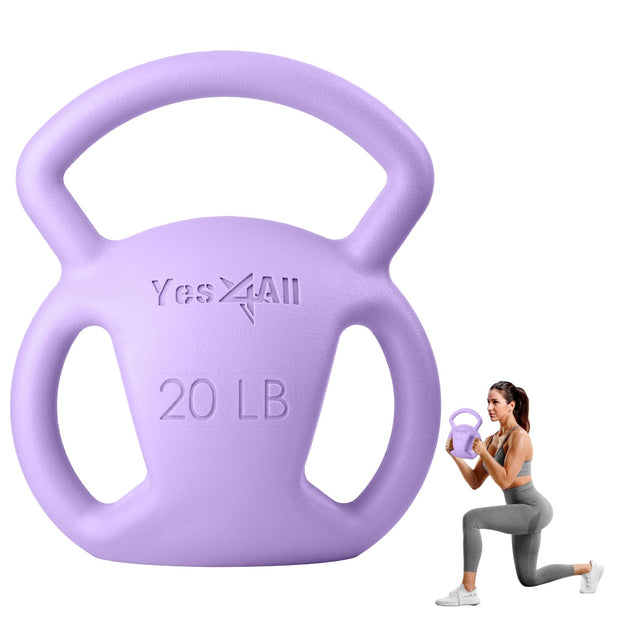 Yes4All Kettlebell 10&15lb Weight with Wide Multigrip Handle for Dumbbell Weights Exercises, Full Body Workout Equipment