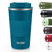 KETIEE Travel Coffee Mug Spill Proof 12oz, Insulated Reusable Coffee Cups with Seal Lid, Vacuum Stainless Steel Travel Mug to Go Car Tumbler for Hot/Ice Drinks (Grey)