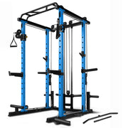 RitFit Multi-Function Squat Rack Power Cage PPC03 with Cable Crossover System, 1000LBS Capacity Power Rack and Packages with Optional Weight Bench, Barbell Weight Set, for Garage Workout & Home Gym