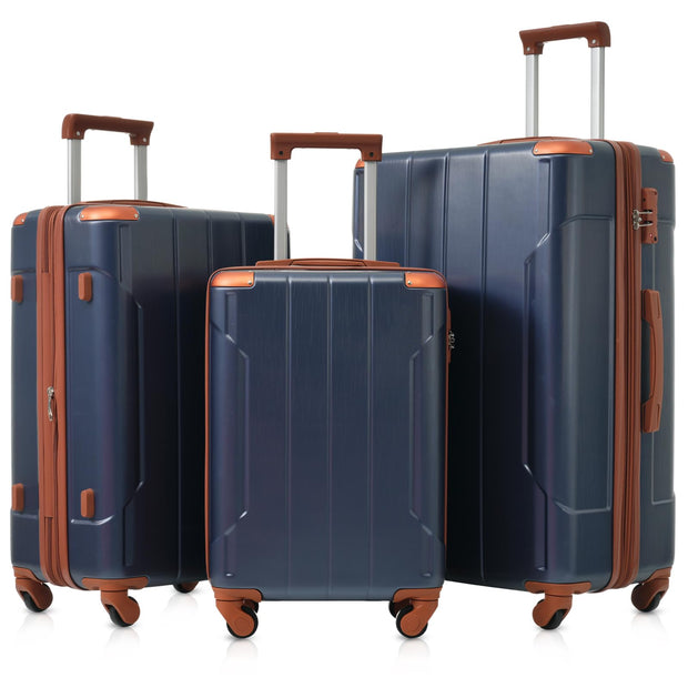 Merax Luggage Sets 3-Piece Hardshell with Spinner Wheels Lightweight Suitcase with Corner Guards (Green, 20/24/28)