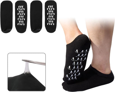 Large Men Moisturizing Gel Socks - 2 Pairs Foot Care Treatment for Dry Cracked Rough Skin - Spa Lotion Socks for Repairing US10-15