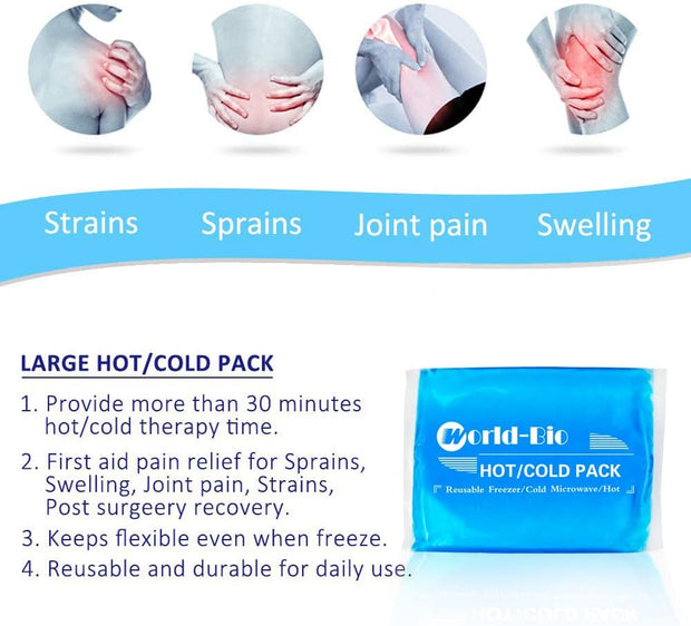 Soft Ice Packs Reusable Gel Pack 2, Hot and Cold Gel Ice Packs for Injuries, Headaches, Joint Pain Relief, Comfort Ice Pack Flexible Therapy on Neck, Ankle, Knee, Leg, Shoulder, Elbow, Wrist, Feet