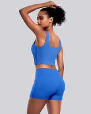 Womens Sports Bras 5 Packs - Square Neck Longline Workout Crop Tank Tops Padded Yoga Camisole with Built in Pads