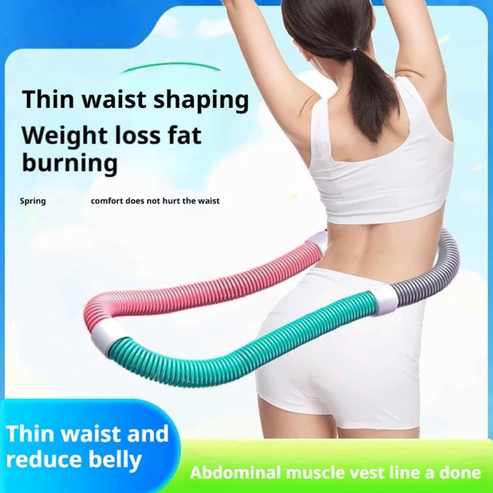 2026 Upgraded Soft Spring Exercise Hoop for Adults, Foldable Fitness Hoop with No Waist Damage Spring Design, Portable Slimming Exercise Equipment for Home and Travel (30-45KG)