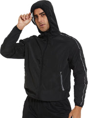 SEXYWG Sauna Suits for Men Workout Sauna Jackets Zipper Sweat Jackets Gym Heat Trapping Hoodie Top Shaper Long Sleeve Suits