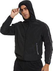 SEXYWG Sauna Suits for Men Workout Sauna Jackets Zipper Sweat Jackets Gym Heat Trapping Hoodie Top Shaper Long Sleeve Suits