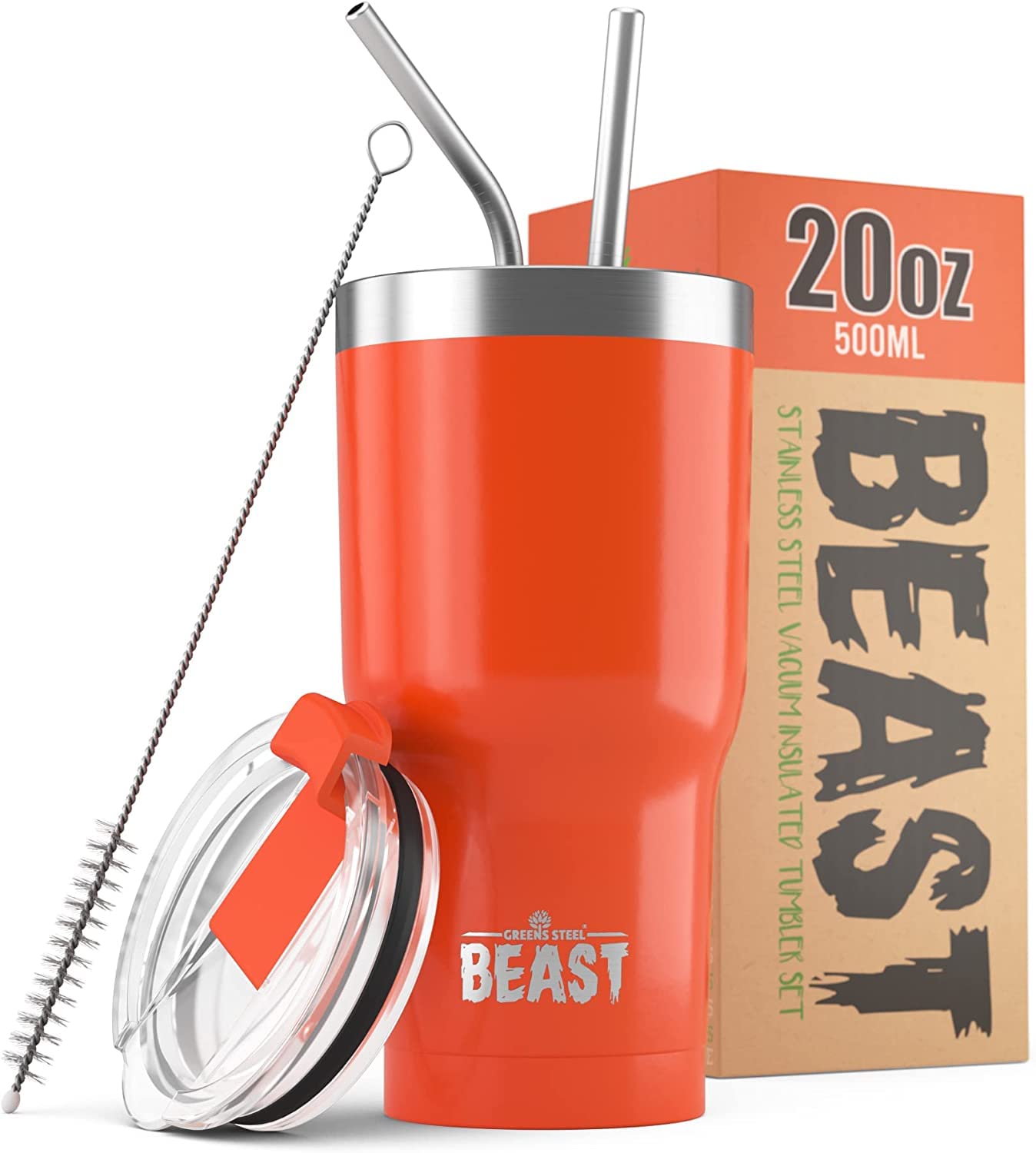 Beast 50 oz Tumbler Stainless Steel Vacuum Insulated Coffee Ice Cup Double Wall Travel Flask (Arctic White)