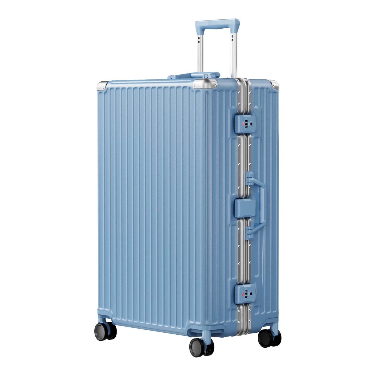 AnyZip Luggage Aluminium Frame Suitcase Hard Shell TSA Lock No Zipper 28In Black