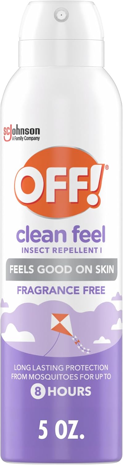 OFF! Clean Feel Insect Repellent Aerosol with 20% Picaridin, Bug Spray with Long Lasting Protection from Mosquitoes, Feels Good on Skin, 5 oz