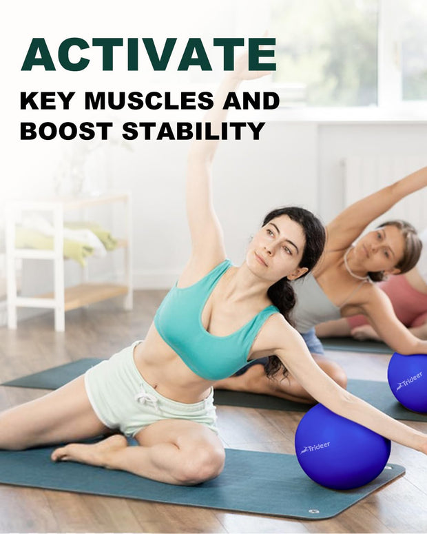 Trideer Pilates Ball 9 Inch, Small Exercise Ball with Exercise Guide for Yoga, Core Training, Physical Therapy, Balance, Stability, Stretching