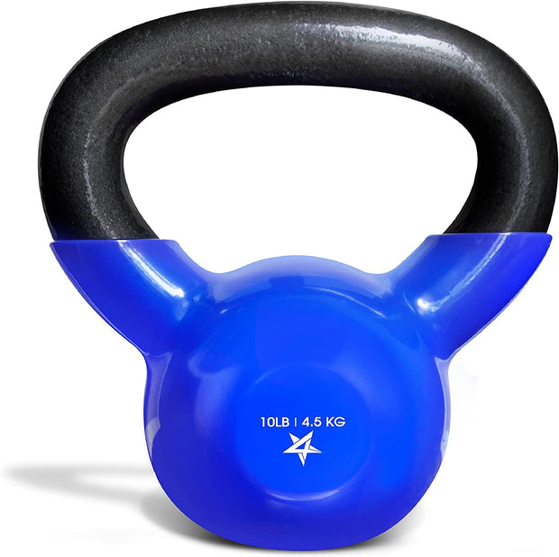 Yes4All 5-100 LB Kettlebells Vinyl Coated Cast Iron for Dumbbell Weights Exercises, Gym, Fitness, Full Body Workout Equipment Push up, Grip and Strength Training