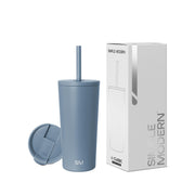 Simple Modern Insulated Tumbler with Lid and Straw | Iced Coffee Cup Reusable Stainless Steel Water Bottle Travel Mug | Gifts for Women Men Her Him | Classic Collection | 24oz | Midnight Black