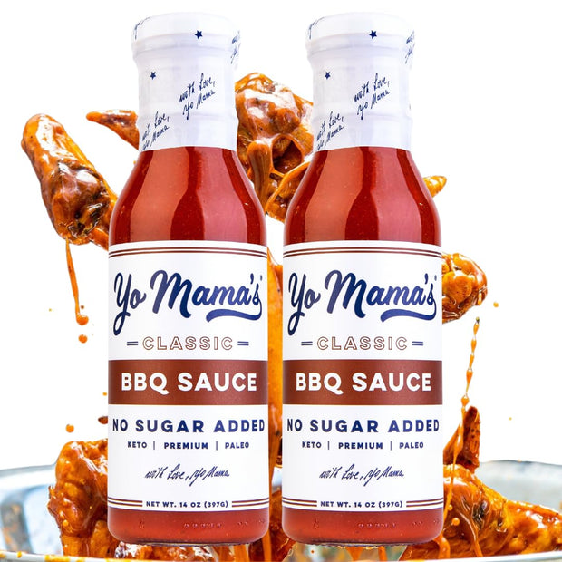Yo Mama's Foods Keto Hickory BBQ Sauce – (Pack of 3) - Vegan, No Sugar Added, Low Carb, Low Sodium, Gluten Free, Paleo, and Made with Whole Non-GMO Tomatoes!