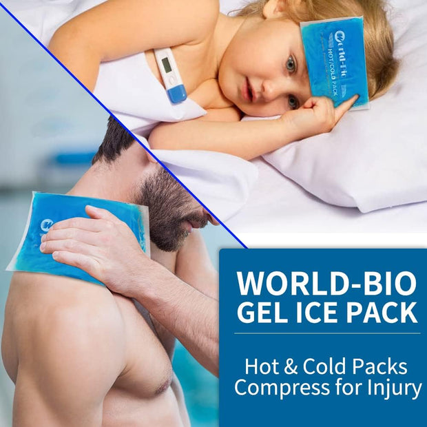 Soft Ice Packs Reusable Gel Pack 2, Hot and Cold Gel Ice Packs for Injuries, Headaches, Joint Pain Relief, Comfort Ice Pack Flexible Therapy on Neck, Ankle, Knee, Leg, Shoulder, Elbow, Wrist, Feet