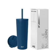 Simple Modern Insulated Tumbler with Lid and Straw | Iced Coffee Cup Reusable Stainless Steel Water Bottle Travel Mug | Gifts for Women Men Her Him | Classic Collection | 24oz | Midnight Black