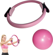 Pilates Ring and Ball Set, Pilates Ring Fitness Trainer, Booty Bands Stretching Equipment Pilates Mini Exercise Ball for Legs Arms and Thighs, Workout at Home Workout Equipment Women