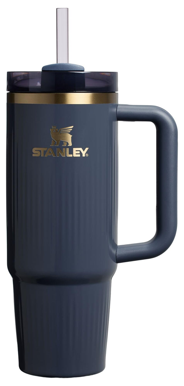 STANLEY Quencher H2.0 Tumbler with Handle and Straw 40 oz | Flowstate 3-Position Lid | Cup Holder Compatible for Travel | Insulated Stainless Steel Cup | BPA-Free | Black Chroma