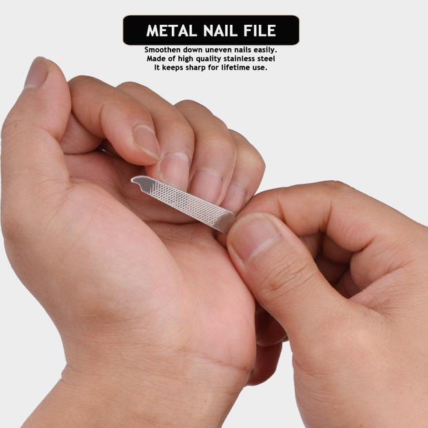 Travel Manicure Set Professional Nail Clipper Kit-5 Pieces Stainless Steel Manicure Kit, Women Men Grooming kit With Nail Care Tools Beauty Scissors Tweezers (Silver Pink)