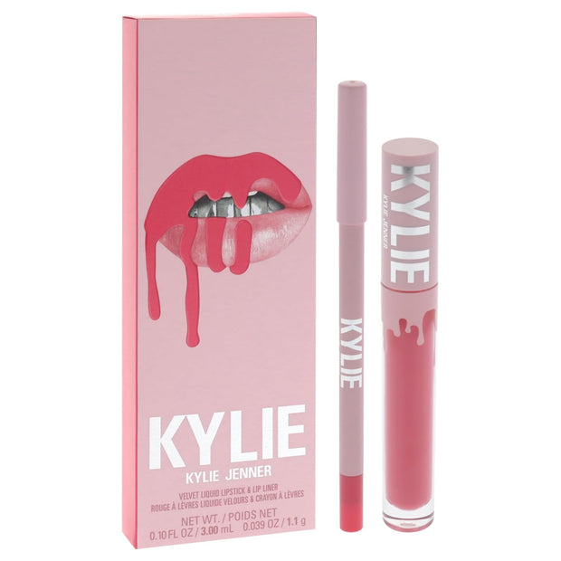 Velvet Lip Kit - 203 Party Girl by Kylie Cosmetics for Women - 2 Pc 0.10oz Velvet Liquid Lipstick, 0.039oz Lip Liner