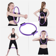 Pilates Ring Fitness Trainer, Pilates Ring Magic with Double Padded Handles, Pilates Ring Fitness Circle 14.96" Yoga Rings Magic Circle for Toning Arms