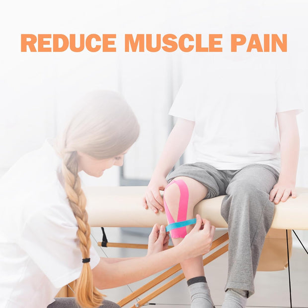 OK TAPE Kinesiology Tape, Regular Original Cotton Elastic Athletic Tape for Support and Recovery, Sports Tape, 2in×16.4ft Uncut Roll - Pink