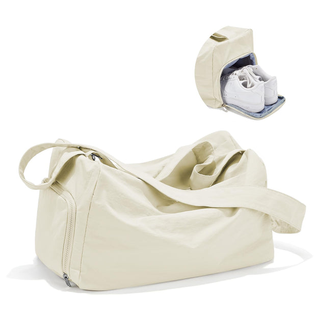 Small Gym Bag with Shoe Compartment, Workout Sport Duffle Bag for Women Travel, Waterproof Shoulder Overnight Bags Lightweight Carry on Tote Bags for Swim, Yoga, Dance