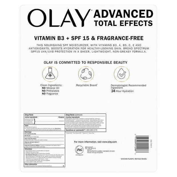 Olay Advanced Total Effects SPF15 Moisturizer, 3.4 fl oz
