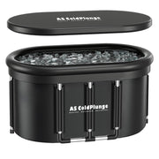 XXL Oval Ice Bath Tub for Cold Plunge, Portable Ice Pod with Lid, 148Gal Inflatable Cold Plunge Tub with 2 Drain Valves for Chiller Connection, Cold Therapy Recovery, Indoor Outdoor Use